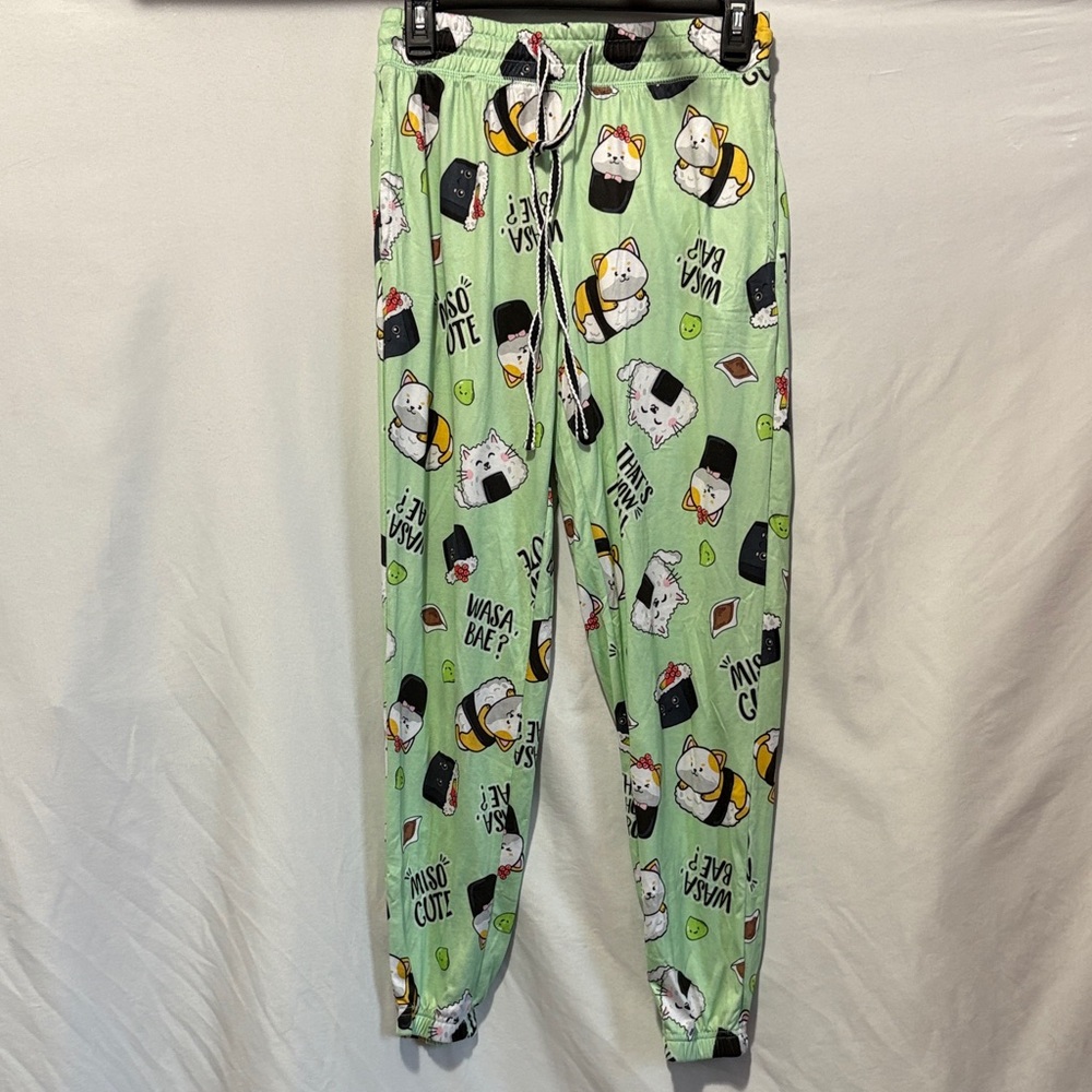 Women's Cartoon Print Joggers - Green XS273